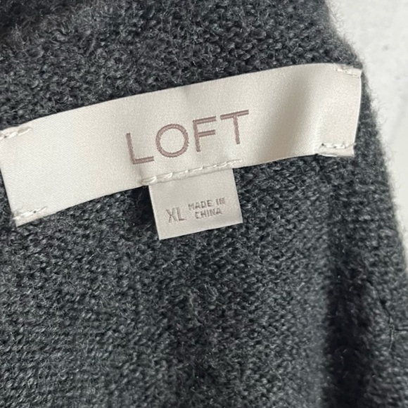Loft • Charcoal Grey Star Sequin V Neck Cardigan - Picture 5 of 7